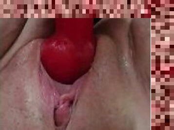 masturbação, orgasmo, cona-pussy, amador, mulher-madura, brinquedo, bbw, dildo, sozinho, molhado