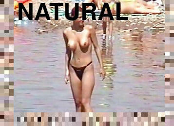 gros-nichons, énorme, femme-de-ménage, mamelons, public, amateur, allemand, cam, plage, voyeur