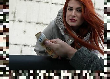 Cute redhead accepts cash for sex in restless European kinks