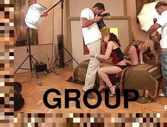 Debauched vixens group sensational porn video