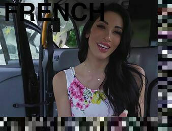 French slut Clea Gaultier gets eaten out and fucked in the taxi