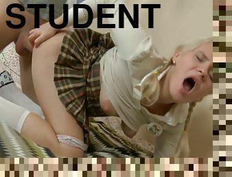 Blonde Student With Big Tits Gets Her Ass Fucked