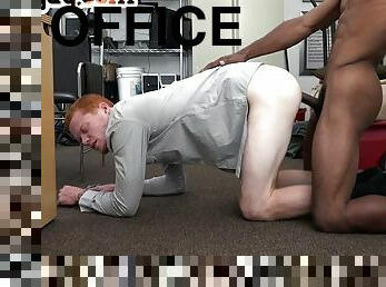 IR redhead twink fucked by BBC dom in office POV