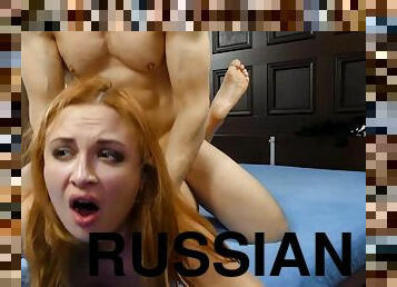 Russian bombshell Eva Berger foot fetish porn clip
