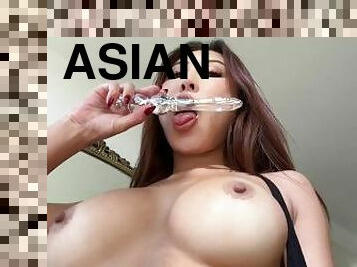 asiatisk, store-patter, onani, orgasme, sprøjte, legetøj, pornostjerne, liderlig, dildo, solo