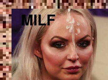 Hot MILF Louise Lee gets massive facial