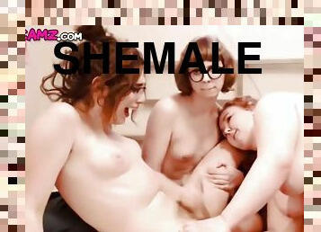 Hot shemale cums hard