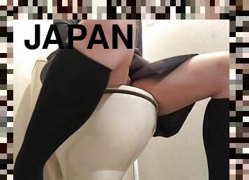 asiático, masturbação, amador, babes, japonesa, dedos, engraçado, sozinho, uniforme