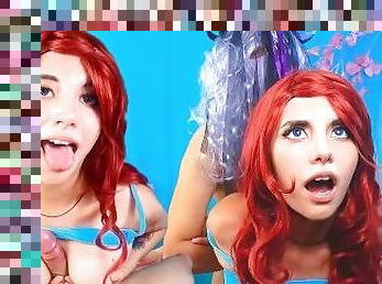 escena de pelcula Kraken vs Sirena Dreamworks - Chelsea sirenita cosplay hentai (ARIEL)