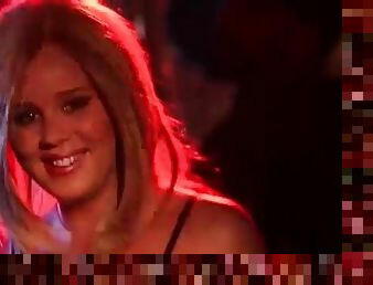 Club girl in sparkly dress dances erotically