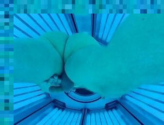Spy video. Tanning salon. Caught on camera Dancing in tanning bed