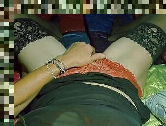 Mature Wife In Stockings Rubbing Pussy  - Milf Masturbation Stepmom Rubbing Pussy Under Panties