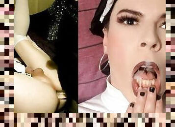 Naughty Nun Gets Pegged And Fed her Own Cum - Jessica Bloom And Polieana