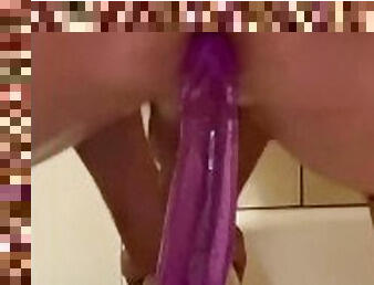 Big purple dildo made me cum way too fast