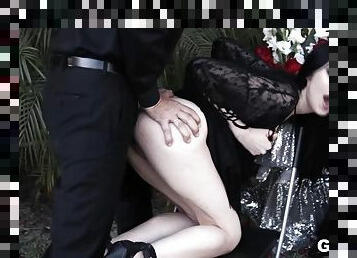 Goth Girl Made Love At The Funeral With Marley Brinx And Steve Holmes