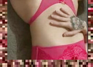 Slutty Petite Body Tease in Pink Lingerie