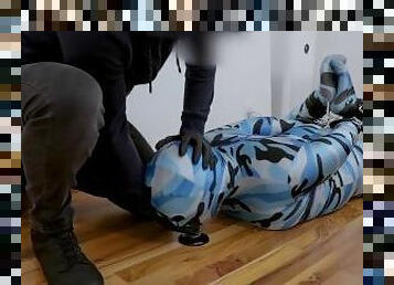 Zentai Slave Throat Training