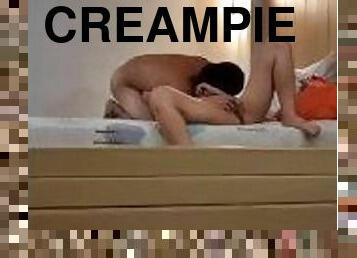 asiatisk, amatör, anal, creampie, thailändsk