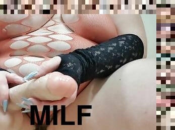 cul, gros-nichons, poilue, anal, milf, jouet, maman, belle-femme-ronde, double, première-fois