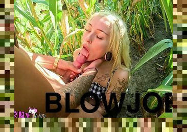 en-plein-air, public, amateur, fellation, ejaculation-sur-le-corps, ados, hardcore, allemand, blonde