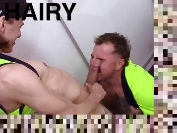 Hairy stud Rhys rides Australian hunk Mars hard cock