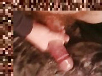 Big dick cums everywhere after edging all night