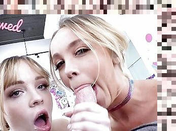 SWALLOWED Throat fucking fun with Nikole Nash and Aliya Brynn