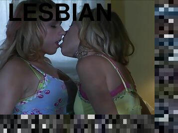 Nicole Ray kisses alluring lesbian Lexi Belle