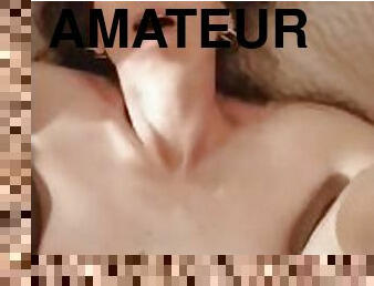 amatør, anal, cumshot, cum, brunette, rumpe-knulling, små-pupper, stringtruse