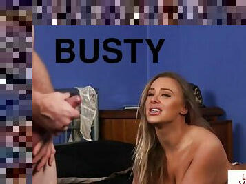Busty british voyeur instructs with dirtytalk