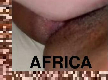 Eat my pussy for dinner! African teen make her white bitch eat her wet pussy