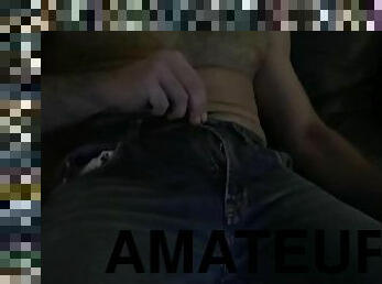 masturbation, amatör, gigantisk-kuk, gay, juckande, tight, ensam, jeans, kuk