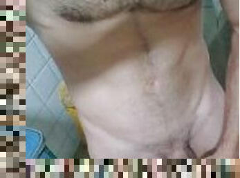 masturbação, orgasmo, cozinha, facial, ejaculação, musculado, ginásio, pénis