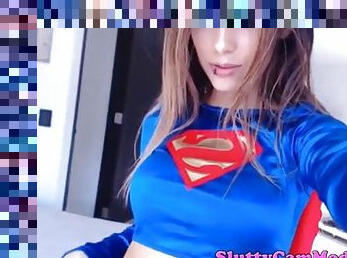 Sexy dark haired supergirl