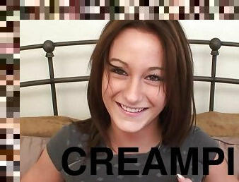 Cute Brunette Teen With A Great Ass Gets Creampied