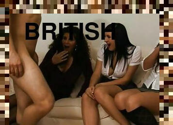 Uniformed British girls masturbating in an erotic cfnm group