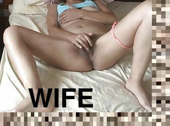 Full masturbation of my hotwife (cumshot) paja esposa hot