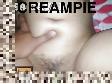 orgasme, creampie-ejakulasi-di-dalam-vagina-atau-anus-dan-keluarnya-tetesan-sperma, saudara-perempuan, cowgirl-posisi-sex-wanita-di-atas-pria, filipina, kasar