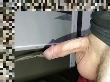 Veiny cock takes *LONG* piss outside