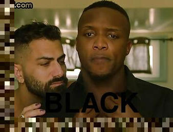 Taboo Black stud licks his stepbrothers white ass and sucks cock