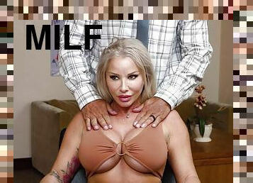Buxom blonde MILF Robbin Banx - Buy Her Out Of Trouble - Big fake tits mom in hardcore with cumshot