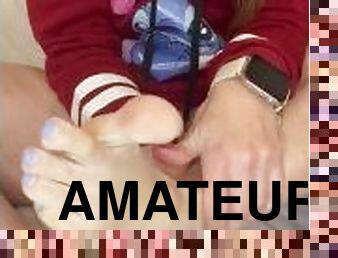 mastürbasyon-masturbation, amatör, köle, ayaklar, fetiş, tek-kişilik, esmer-kadın