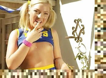 Blonde cheerleader gets fucked ally  fingering