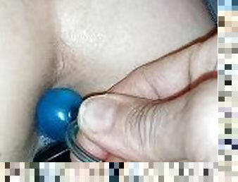 Anal beads insertion!