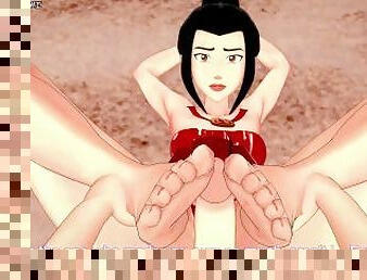 Azula Gives You a Footjob At The Beach! Avatar The Last Airbender Feet POV