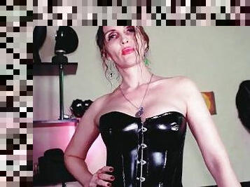Sexy Dominatrix Eva Latex Femdom Goddess Milf Leggins High Heels Fetish Mistress BDSM Solo Hot Mom
