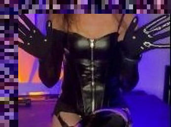 ??????? ? ????????? ?????????  fisting latex gloves and stocking Mistress Sativa