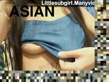 Daring Asian Flashing and Fucking Her Pussy in Clothes Store!