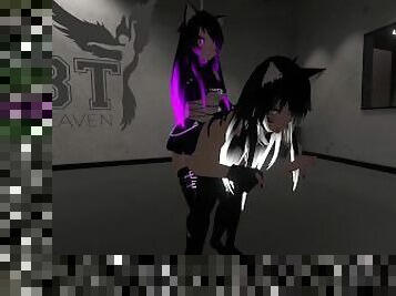 VRCHAT Neko Girl Quicky in public FBT Lobby (Hot Moans)