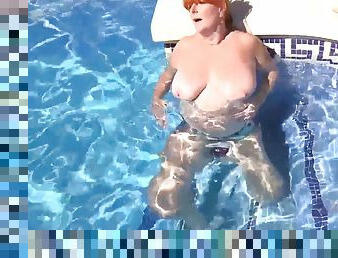 Aunt Judys - Busty Mature Redhead Melanie Goes For A Swim